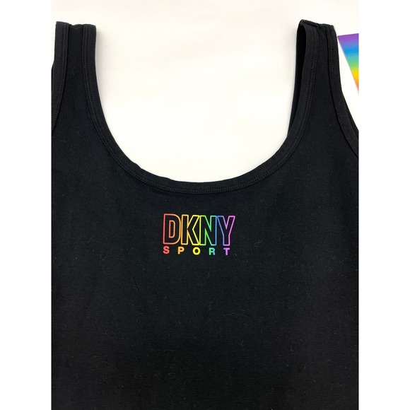 DKNY SPORT Pride Rainbow Black Logo Tank Dress NWT - Picture 3 of 7